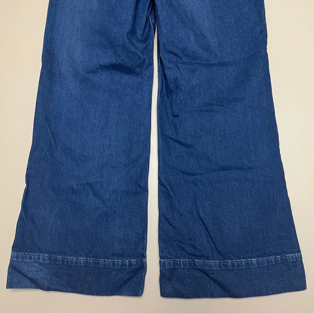 J. Crew Denim Trouser 1996 Semi-Stretch Resin Rinse Wide Leg Jeans Size 34 CC566